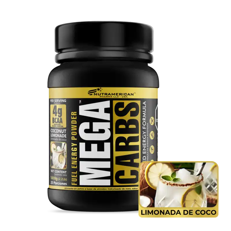 MEGA Carbs limonada de coco - Bcaa + Glutamina