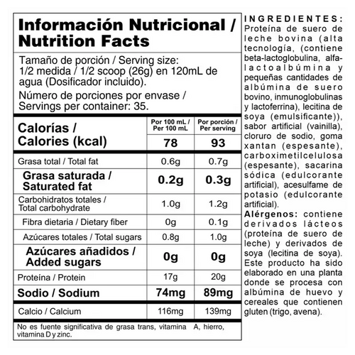 Bipro Classic Vainilla 2lb - Proteína de suero de leche